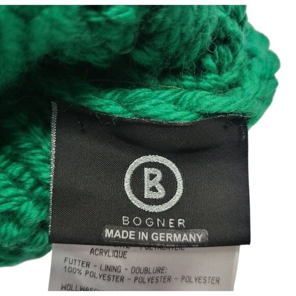 Bogner Cable Knit Pom Beanie Virgin Wool Alpine Hat